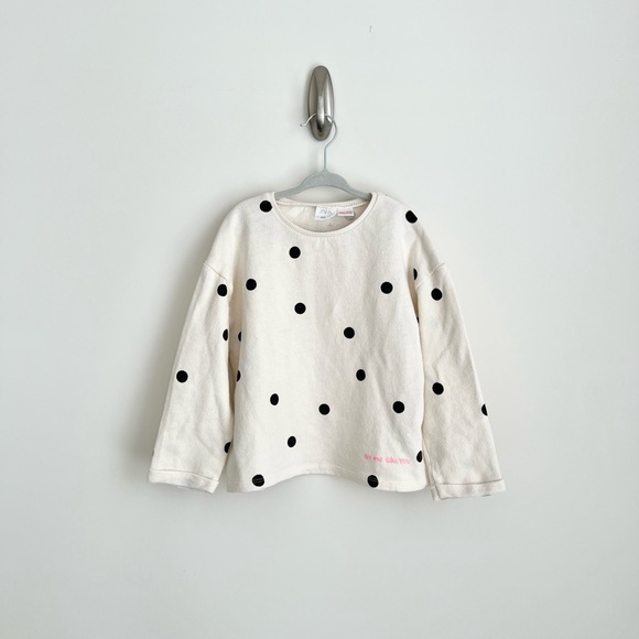 Zara Girl Polka Dot Sweatshirt Size 4-5 Years NWOT - Picture 1 of 5